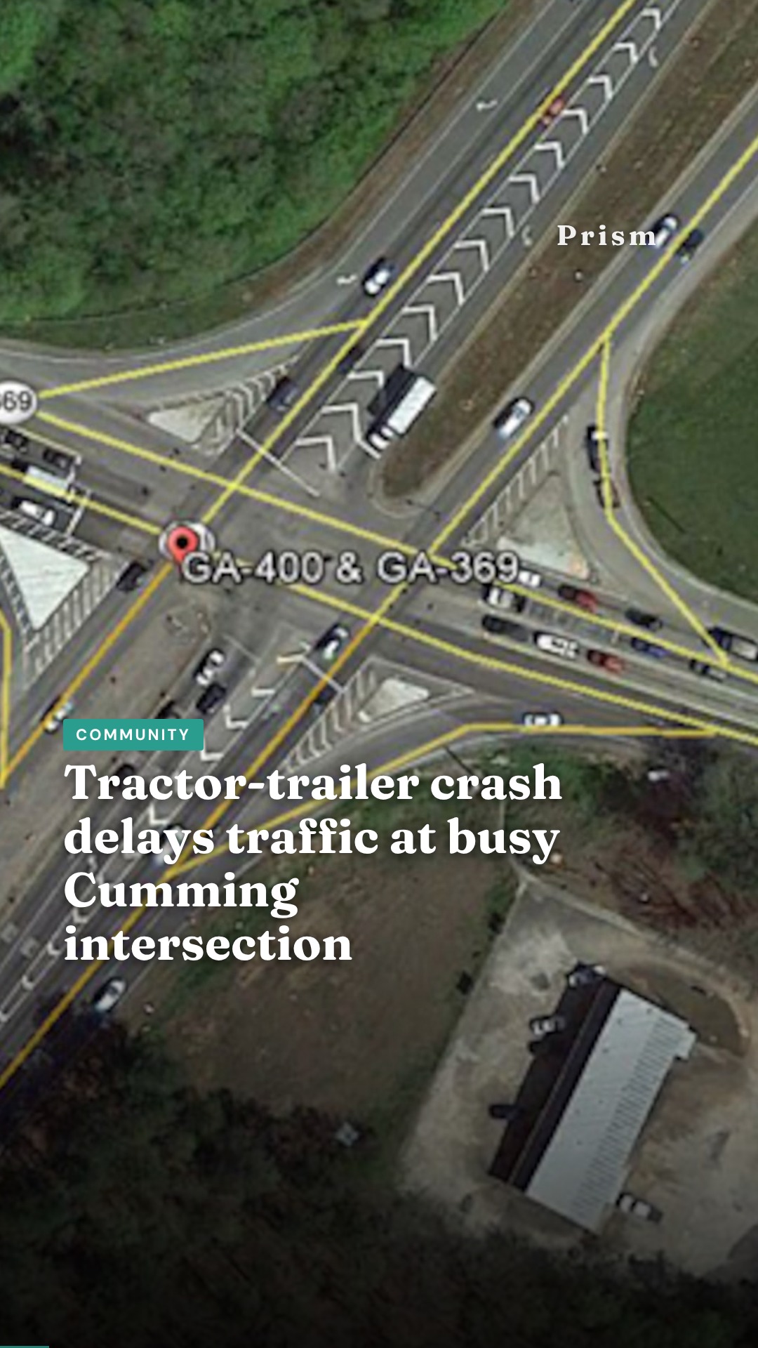 Tractor-trailer crash delays traffic at busy Cumming intersection