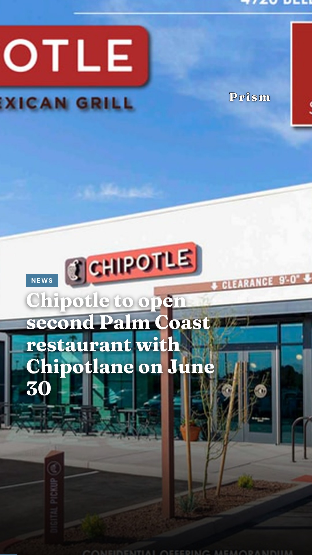 Chipotle to open second Palm Coast restaurant with Chipotlane on June 30