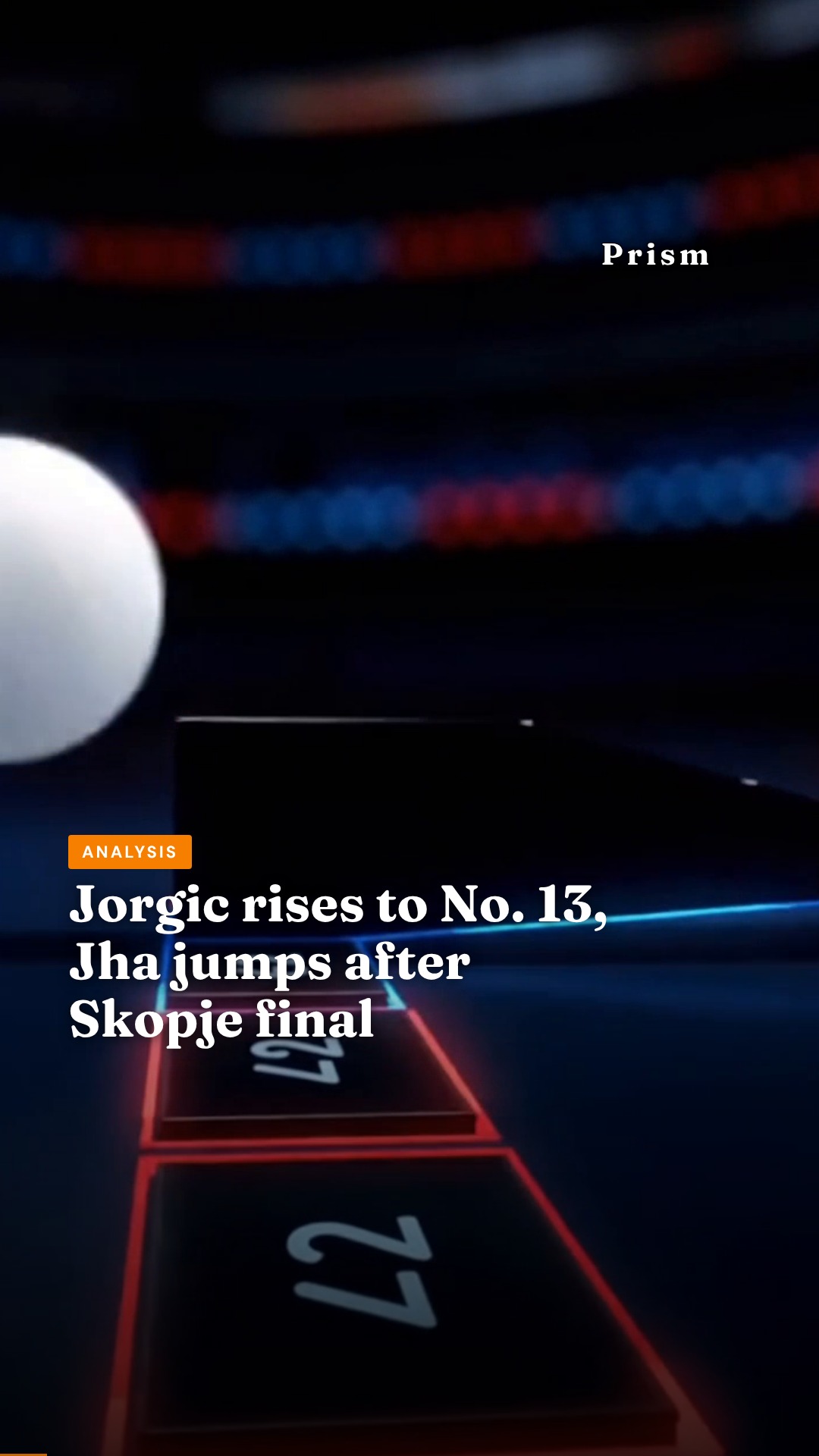 Jorgic rises to No. 13, Jha jumps after Skopje final