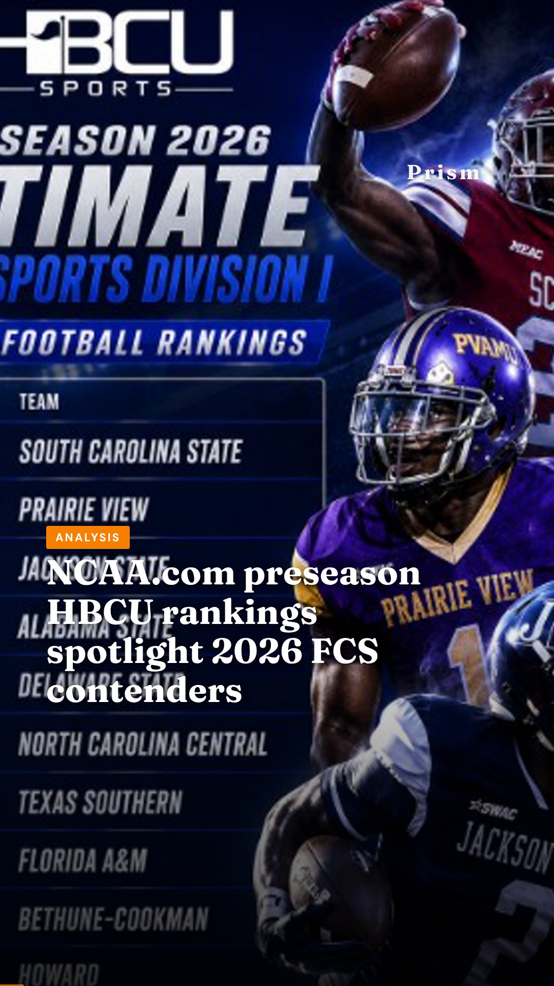 NCAA.com preseason HBCU rankings spotlight 2026 FCS contenders