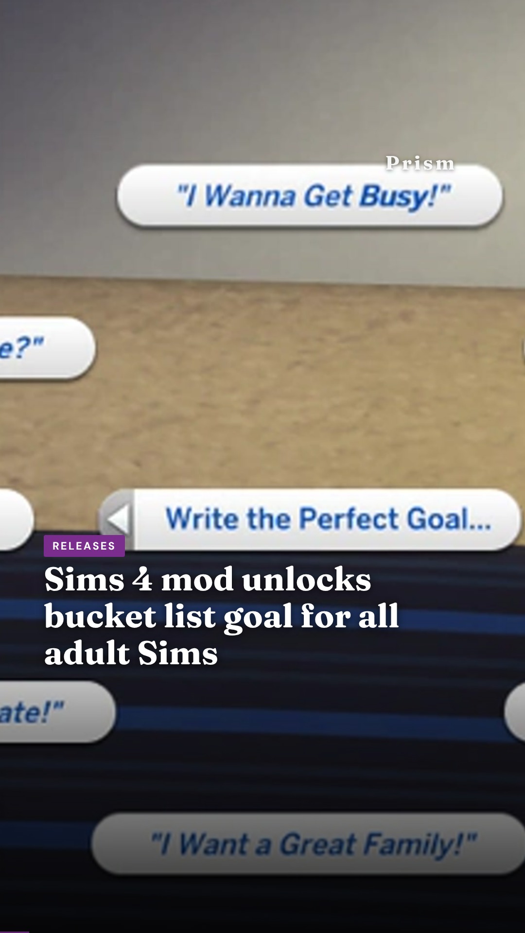 Sims 4 mod unlocks bucket list goal for all adult Sims