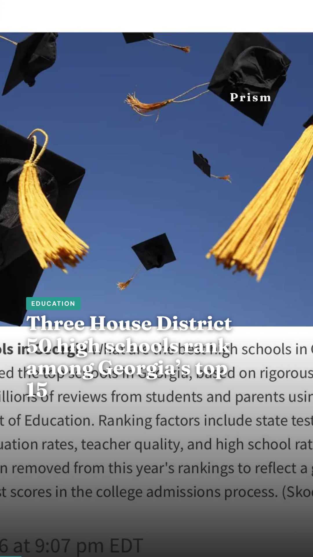 Three House District 50 high schools rank among Georgia’s top 15