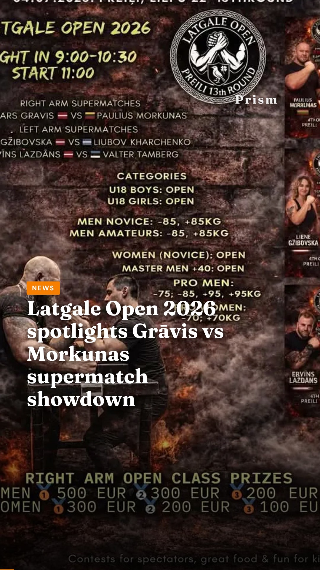 Latgale Open 2026 spotlights Grāvis vs Morkunas supermatch showdown