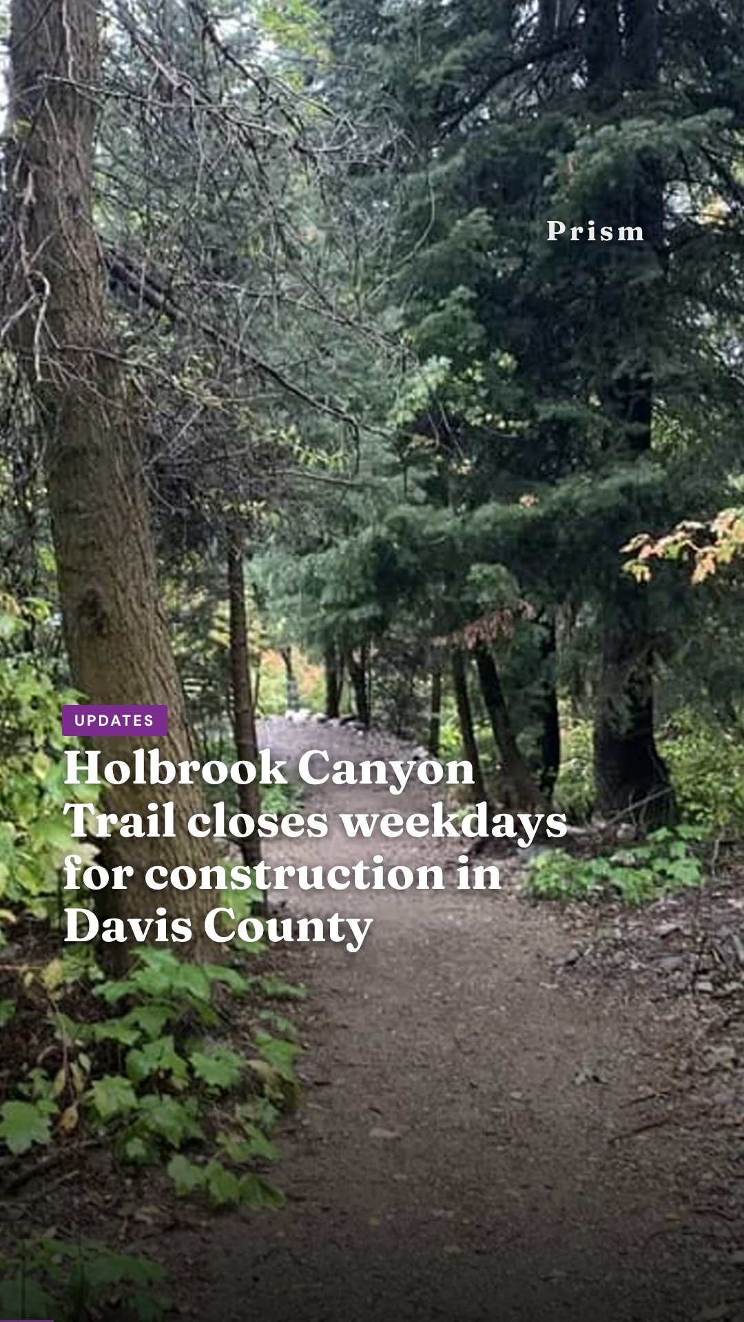Holbrook Canyon Trail closes weekdays for construction in Davis County
