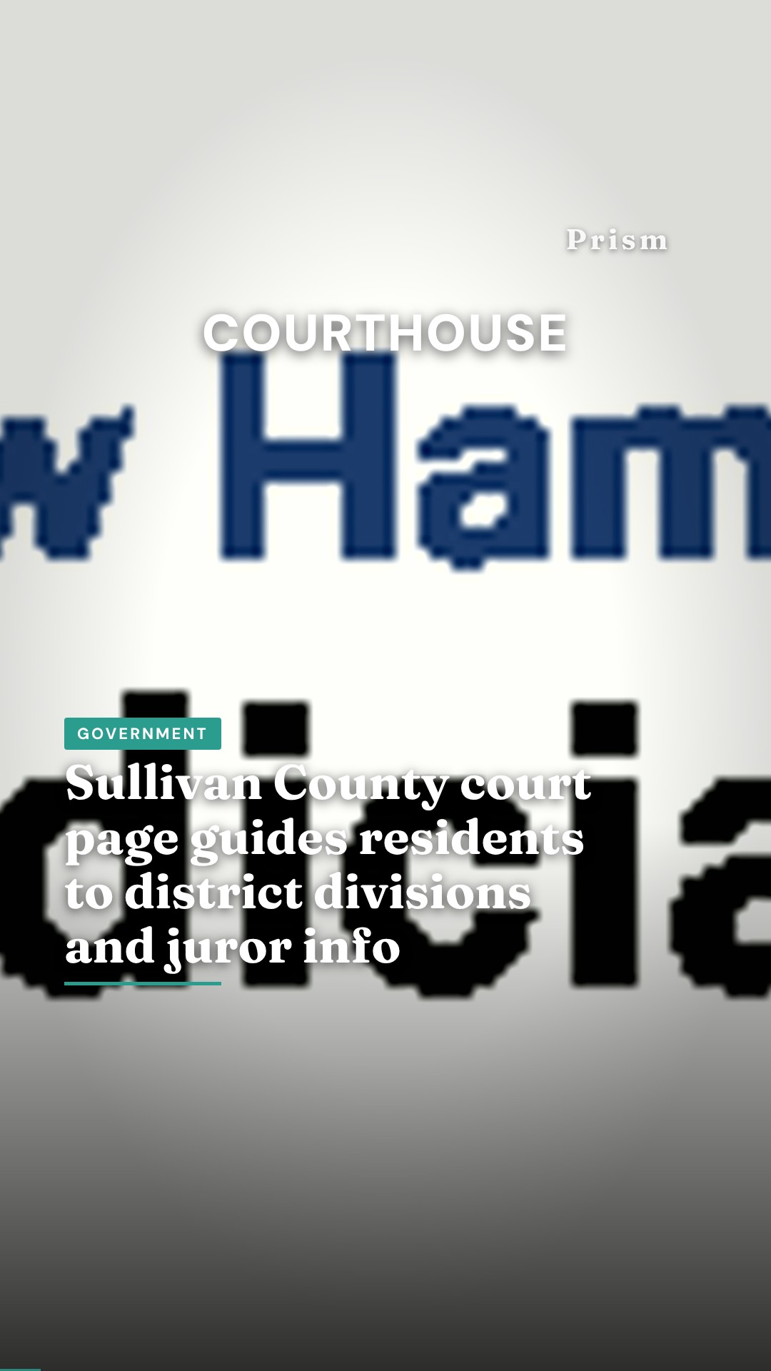 Sullivan County court page guides residents to district divisions and juror info