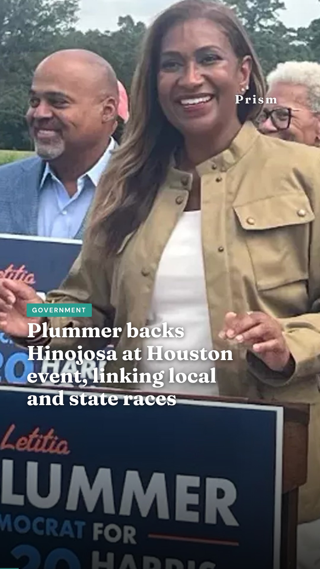 Plummer backs Hinojosa at Houston event, linking local and state races