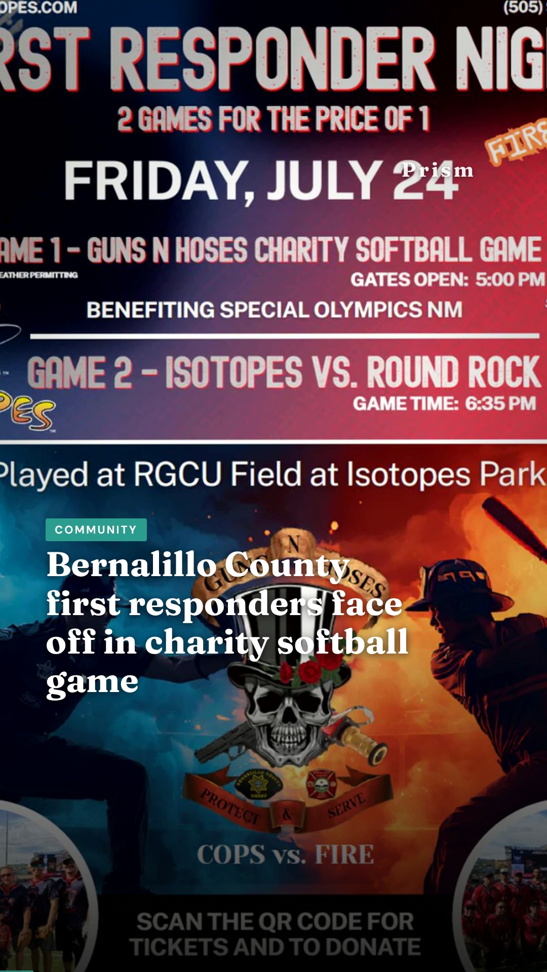 Bernalillo County first responders face off in charity softball game