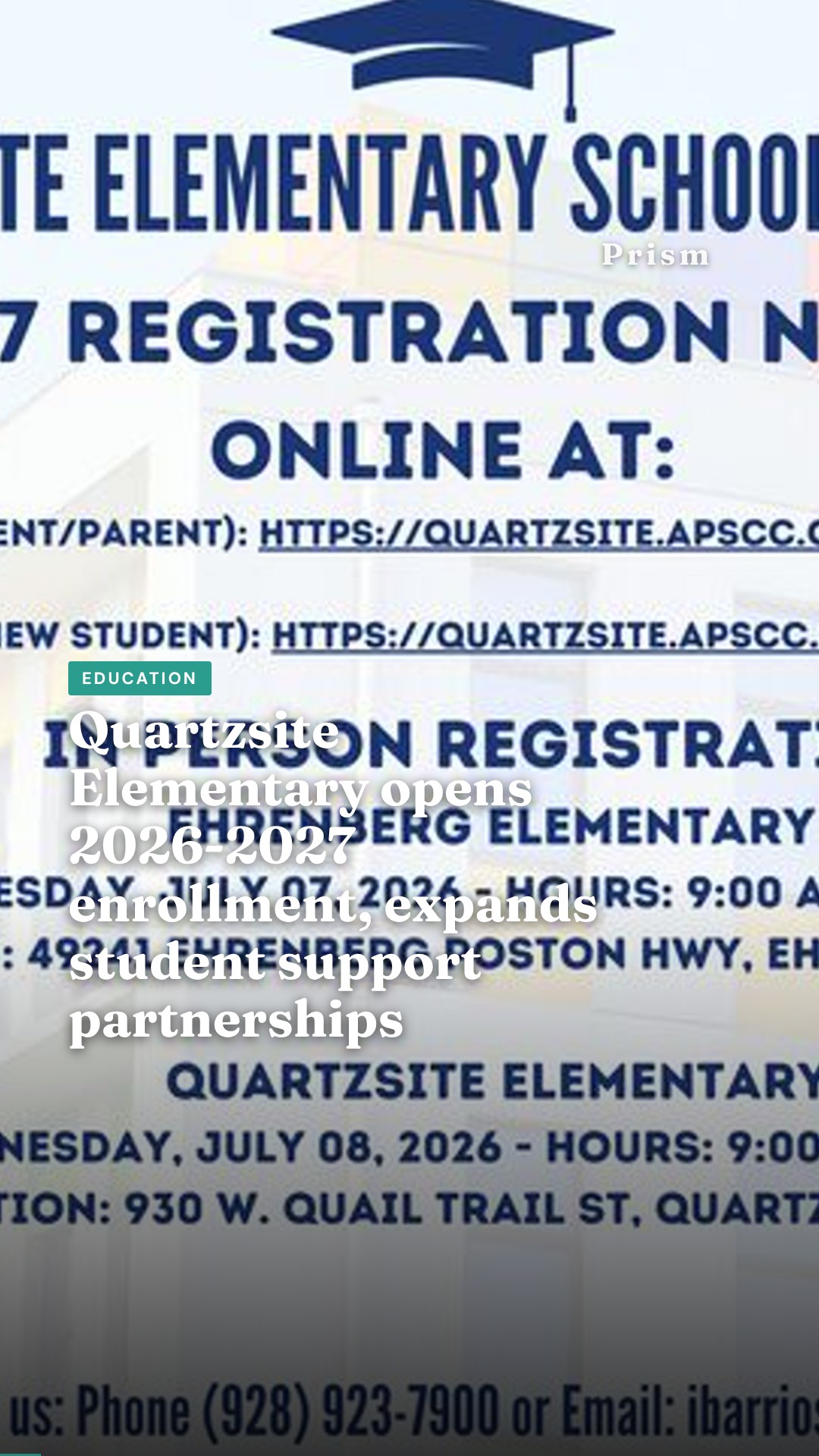 Quartzsite Elementary opens 2026-2027 enrollment, expands student support partnerships