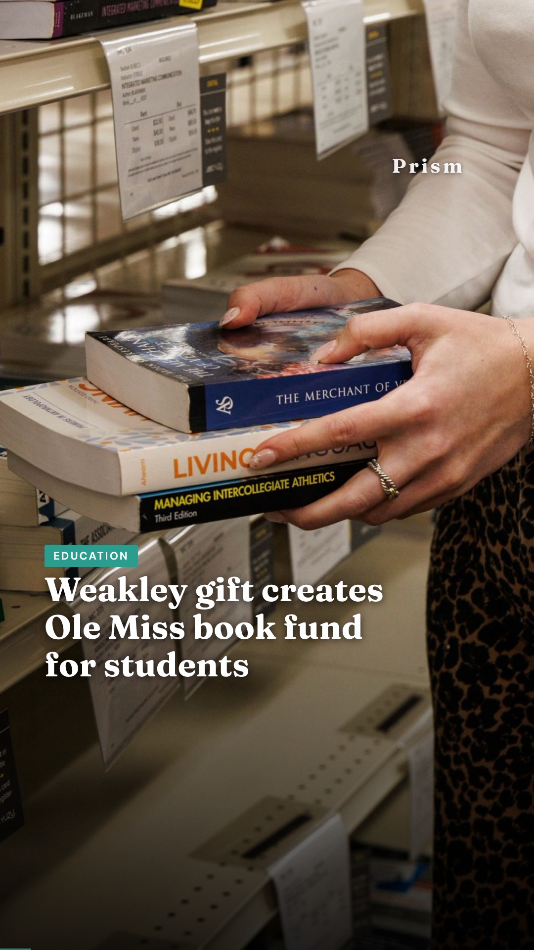 Weakley gift creates Ole Miss book fund for students