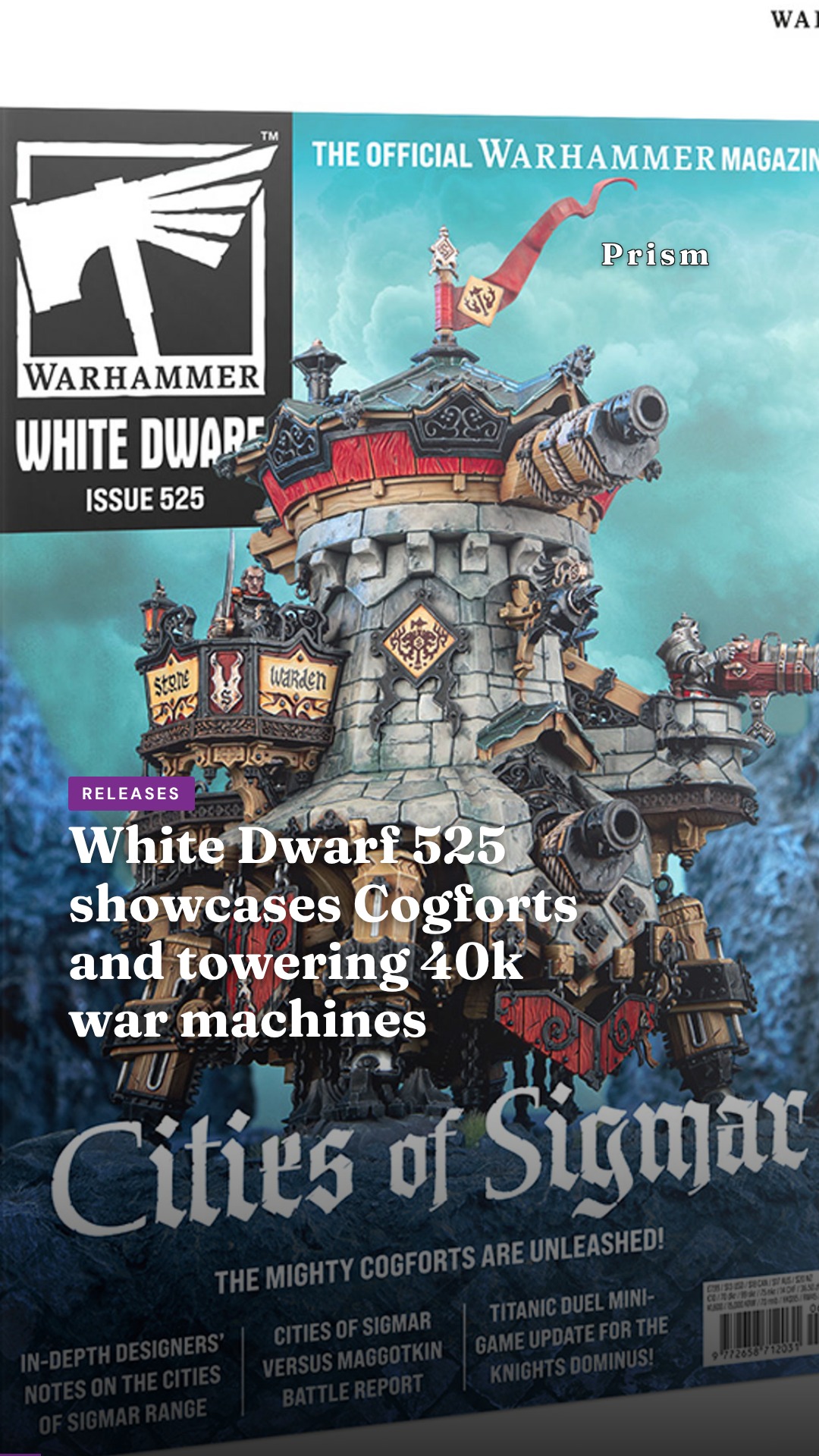 White Dwarf 525 showcases Cogforts and towering 40k war machines