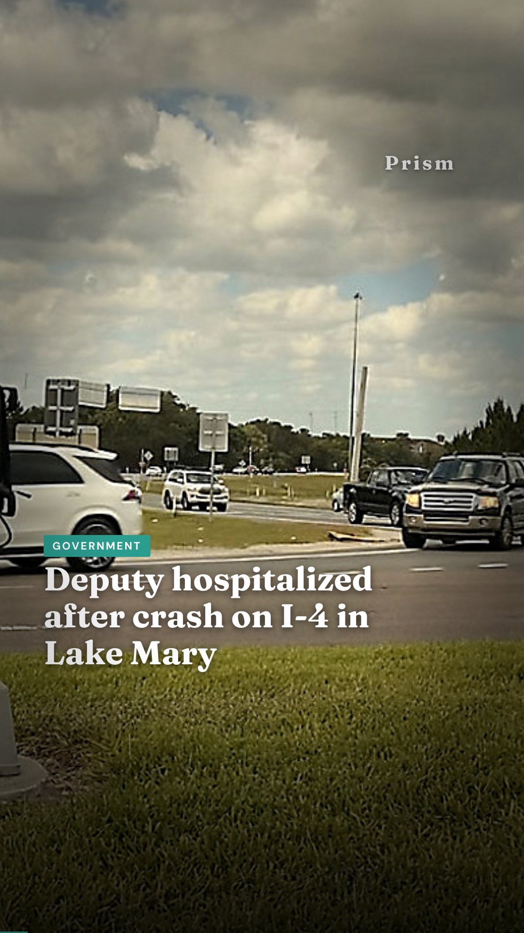 Deputy hospitalized after crash on I-4 in Lake Mary