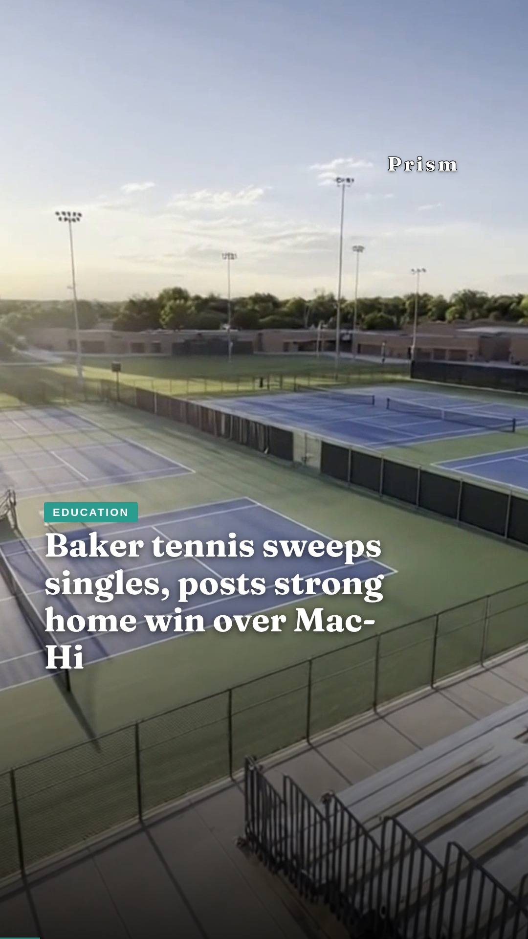 Baker tennis sweeps singles, posts strong home win over Mac-Hi