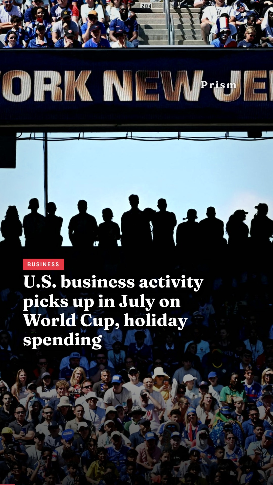 U.S. business activity picks up in July on World Cup, holiday spending