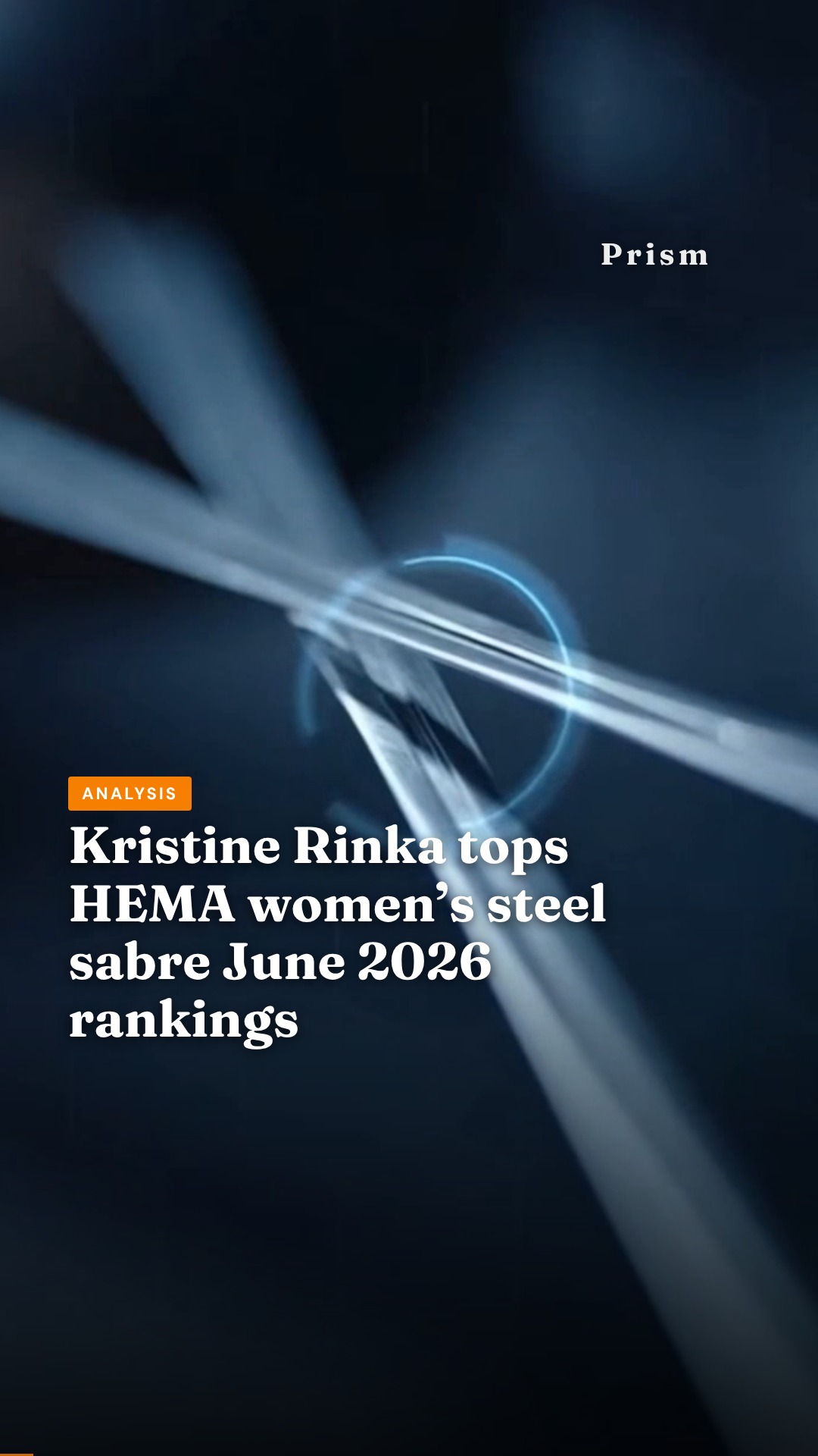 Kristine Rinka tops HEMA women’s steel sabre June 2026 rankings