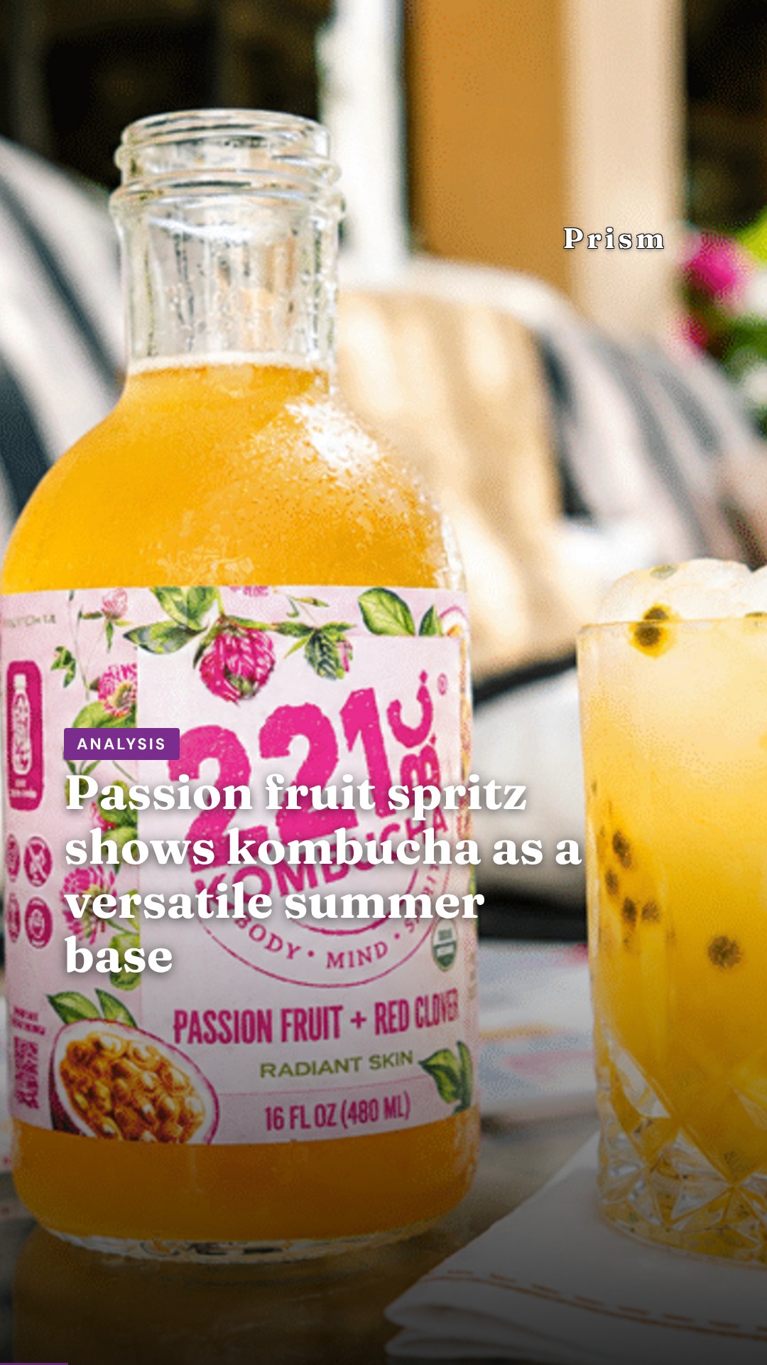 Passion fruit spritz shows kombucha as a versatile summer base