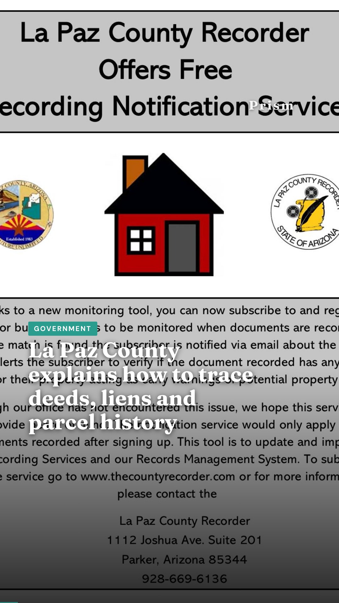 La Paz County explains how to trace deeds, liens and parcel history
