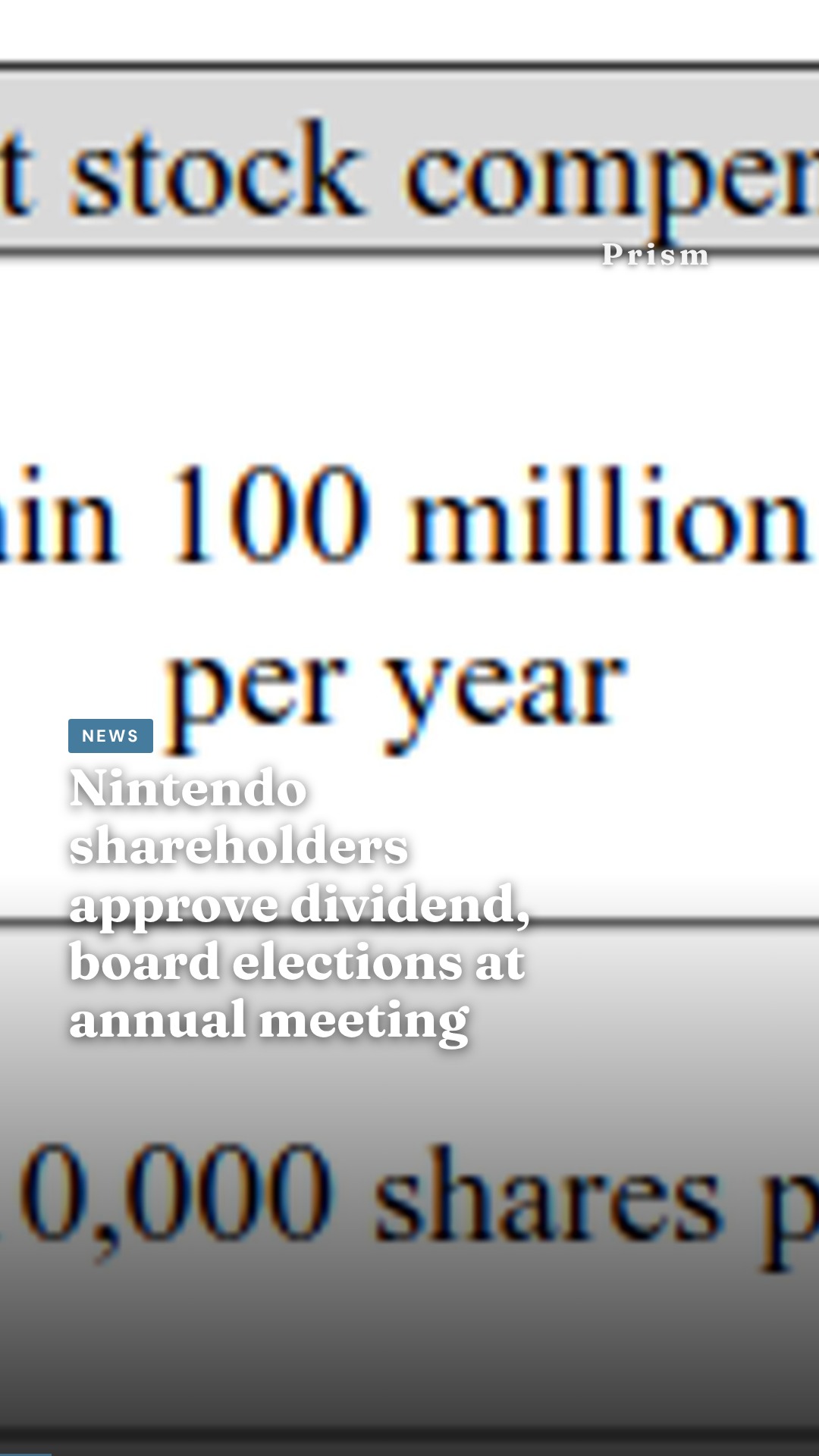 Nintendo shareholders approve dividend, board elections at annual meeting