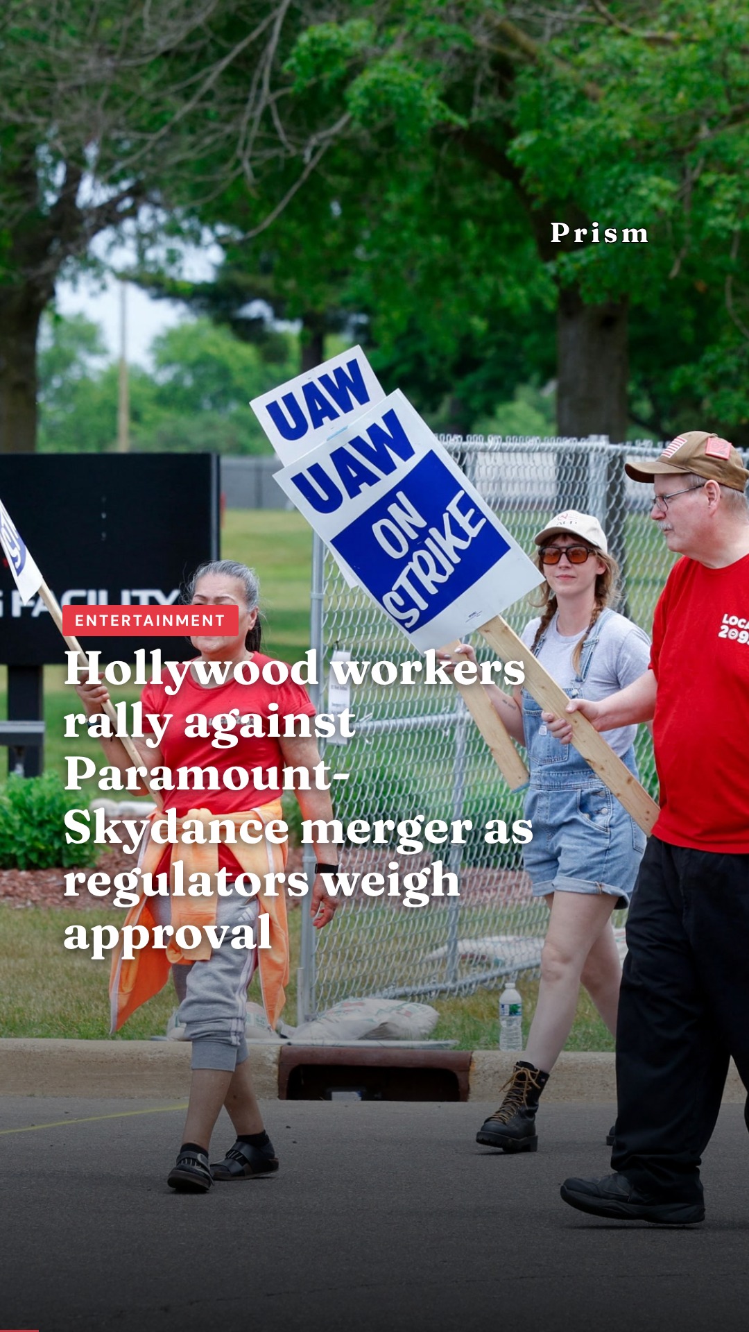 Hollywood workers rally against Paramount-Skydance merger as regulators weigh approval