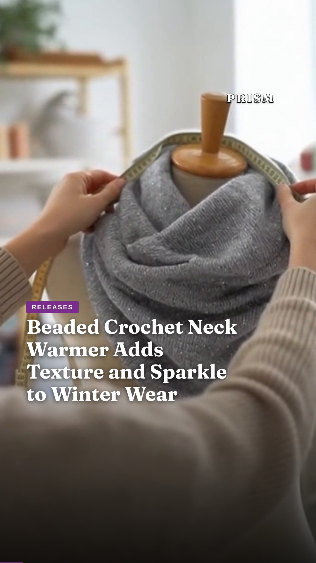 Beaded Crochet Neck Warmer Adds Texture and Sparkle to Winter Wear