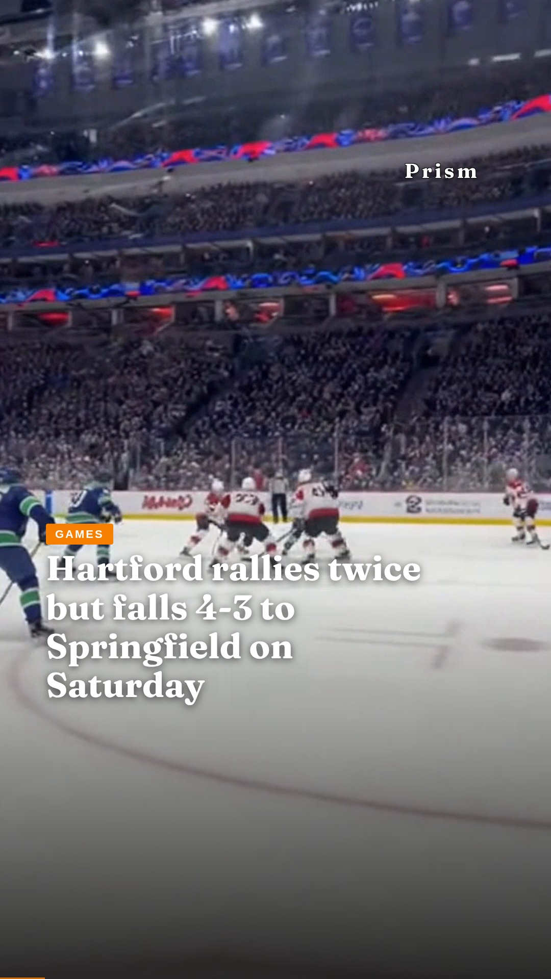 Hartford rallies twice but falls 4-3 to Springfield on Saturday