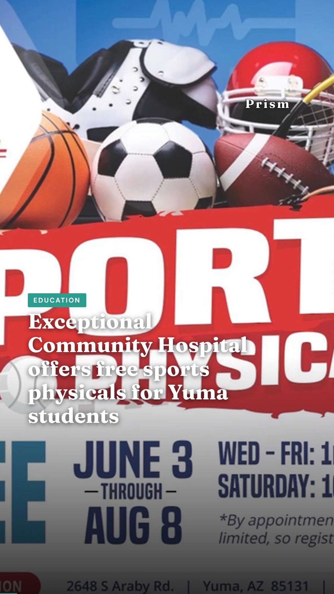 Exceptional Community Hospital offers free sports physicals for Yuma students