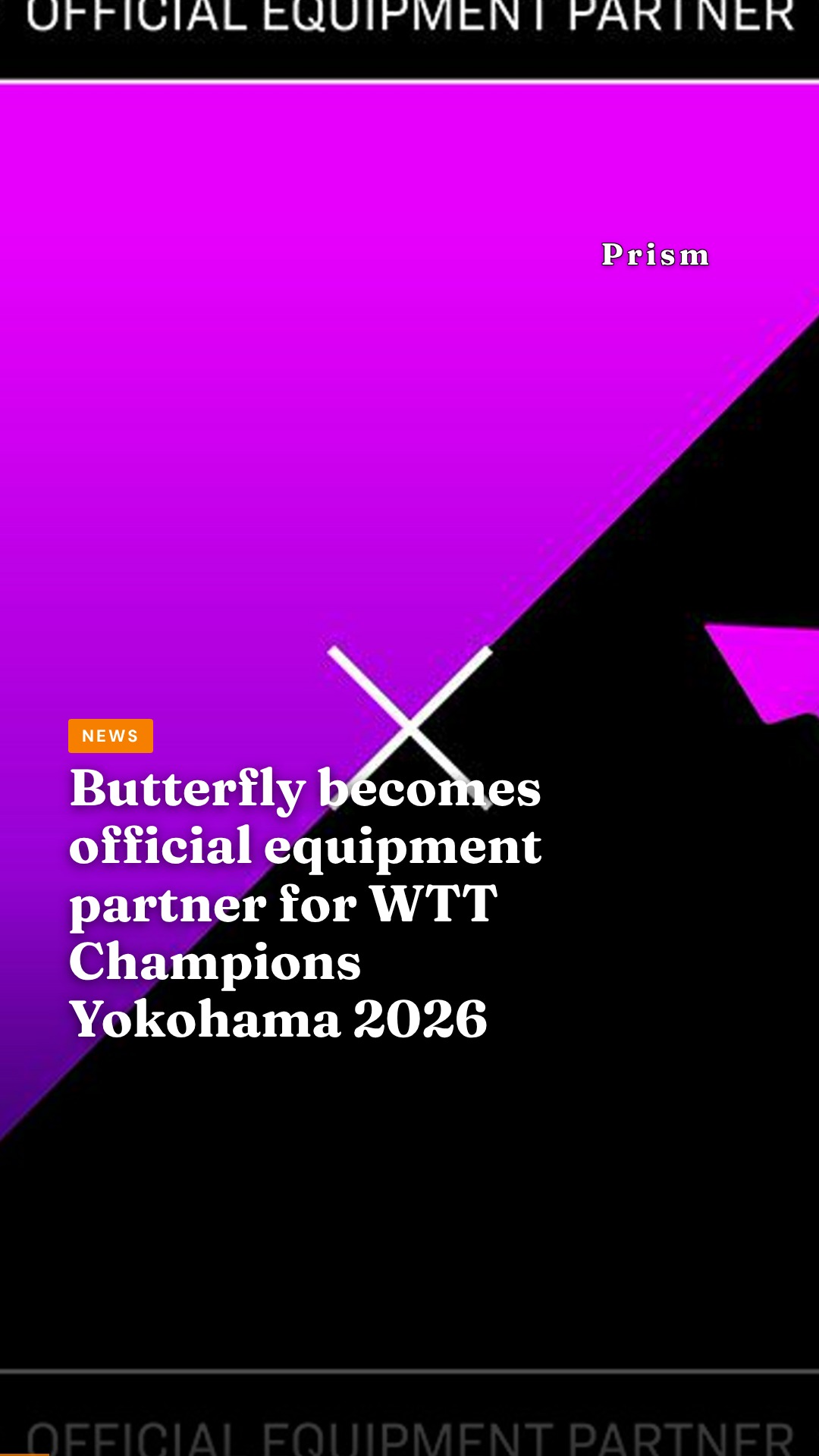 Butterfly becomes official equipment partner for WTT Champions Yokohama 2026