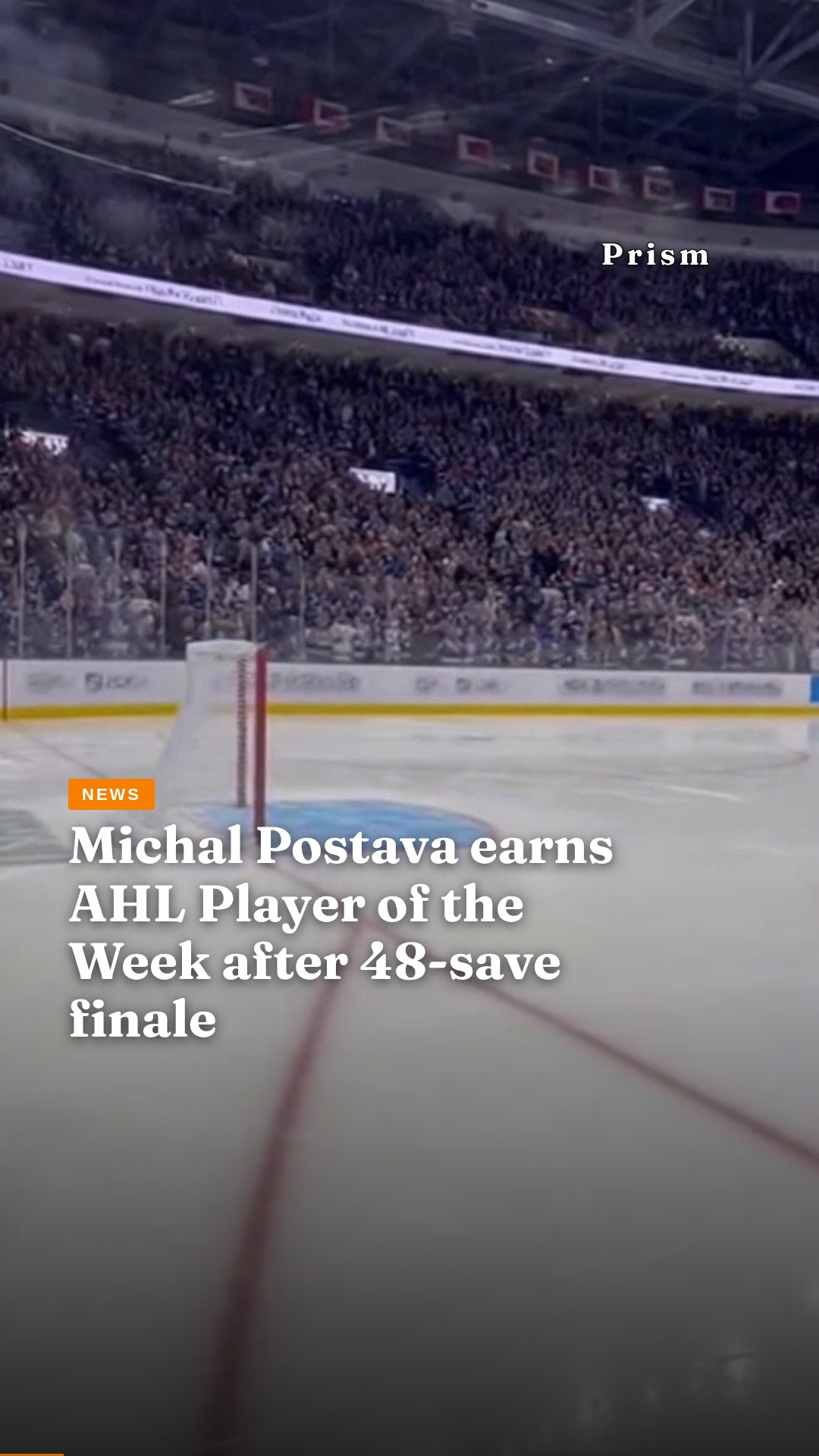 Michal Postava earns AHL Player of the Week after 48-save finale