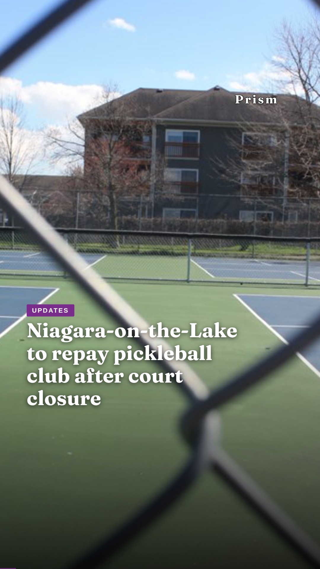 Niagara-on-the-Lake to repay pickleball club after court closure