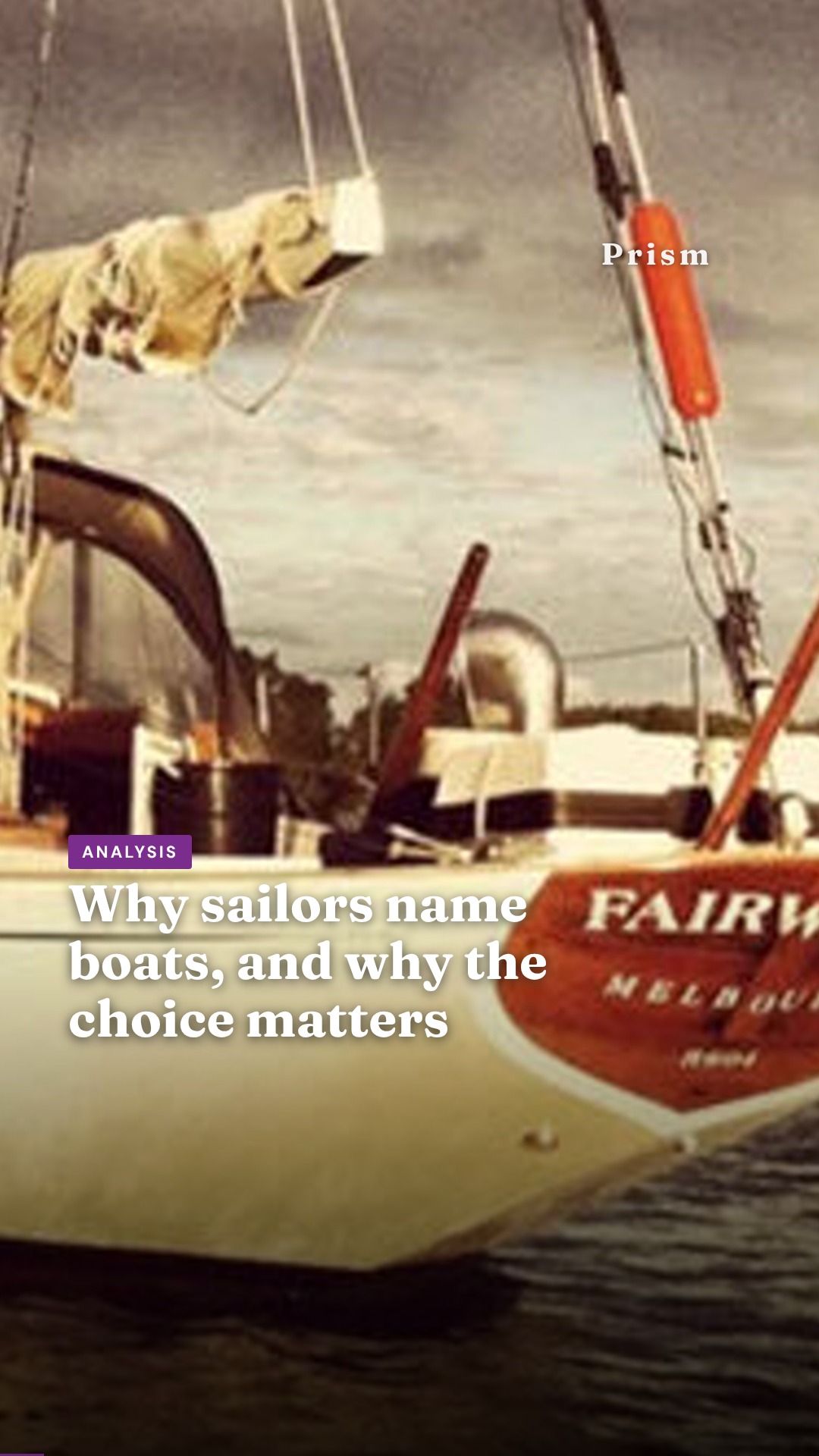 Why sailors name boats, and why the choice matters